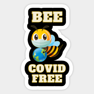Bee Covid Free Sticker